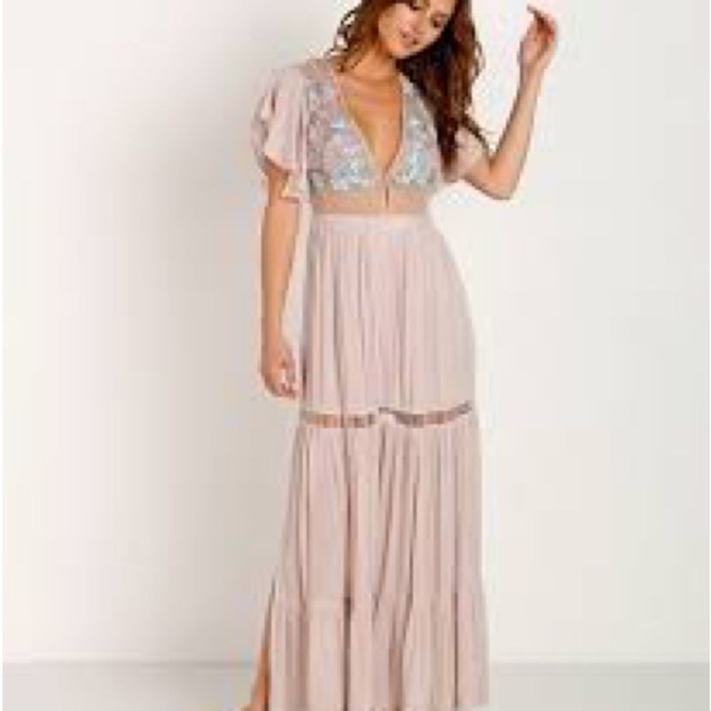 Anthropologie Cleobella Amery Lilac Sheer Maxi Dress